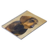 Dackel (Drahthaar) Malerei Original Dog Art Notizblock (Linke Seite)
