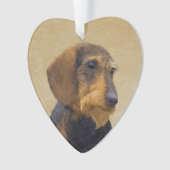 Dackel (Drahthaar) Malerei Original Dog Art Ornament (Vorderseite)