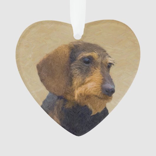 Dackel (Drahthaar) Malerei Original Dog Art Ornament (Vorderseite)