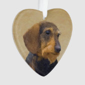 Dackel (Drahthaar) Malerei Original Dog Art Ornament (Vorderseite)