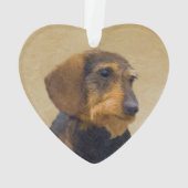 Dackel (Drahthaar) Malerei Original Dog Art Ornament (Rückseite)