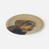 Dackel (Drahthaar) Malerei Original Dog Art Pappteller (Schrägansicht)