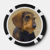 Dackel (Drahthaar) Malerei Original Dog Art Pokerchips (Rückseite)
