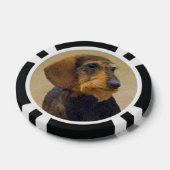 Dackel (Drahthaar) Malerei Original Dog Art Pokerchips (Einzeln)