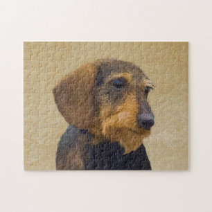 Dackel (Drahthaar) Malerei Original Dog Art Puzzle