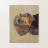 Dackel (Drahthaar) Malerei Original Dog Art Puzzle (Vertikal)
