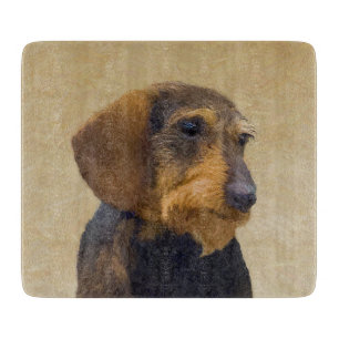 Dackel (Drahthaar) Malerei Original Dog Art Schneidebrett