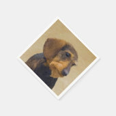 Dackel (Drahthaar) Malerei Original Dog Art Serviette (Ecke)