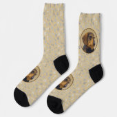 Dackel (Drahthaar) Malerei Original Dog Art Socken (Linkes Detail)