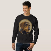 Dackel (Drahthaar) Malerei Original Dog Art Sweatshirt (Vorne ganz)