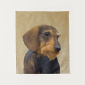 Dackel (Drahthaar) Malerei Original Dog Art Wandteppich (Vorderseite)