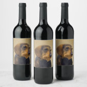 Dackel (Drahthaar) Malerei Original Dog Art Weinetikett (Flaschen)