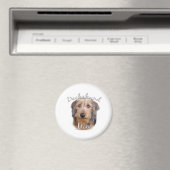 Dackel (Drahthaar) Mama 2 Magnet (In Situ (Geschirrspüler))