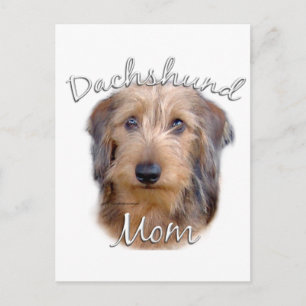 Dackel (Drahthaar) Mama 2 Postkarte