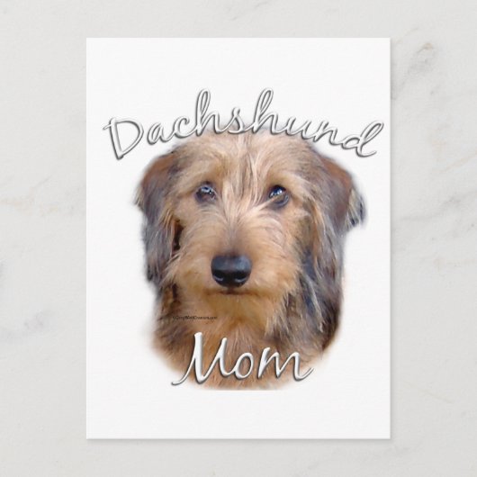 Dackel (Drahthaar) Mama 2 Postkarte (Vorderseite)