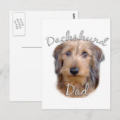 Dackel (Drahthaar) Vater 2 Postkarte (Vorne/Hinten)