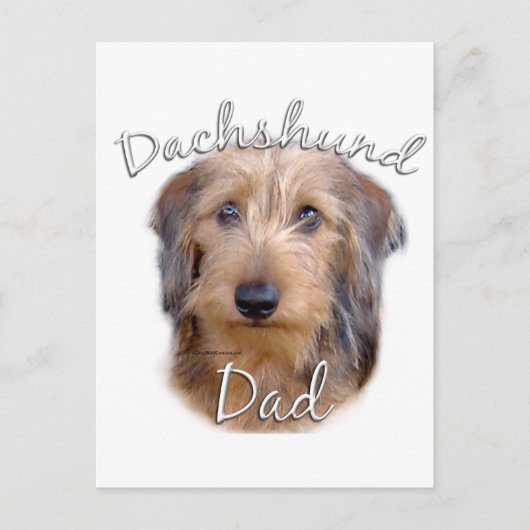Dackel (Drahthaar) Vater 2 Postkarte (Vorderseite)