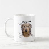 Dackel (Drahthaarterrier) Historisches Design Kaffeetasse (Links)