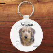 Dackel (Drahthaarterrier) Historisches Design Schlüsselanhänger (Vorderseite)