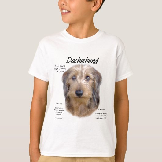 Dackel (Drahthaarterrier) Historisches Design T-Shirt (Vorderseite)