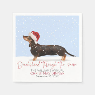 DACKEL DURCH DAS SCHNEE Niedliches WeihnachtsParty Serviette