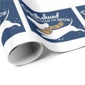 Dackel durch das Schnee-Verpackungs-Papier Geschenkpapier (Rolleneckpunkt)