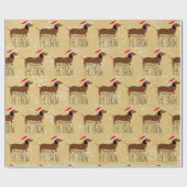 Dackel durch das Schneedeckungspapier Geschenkpapier (Flach)