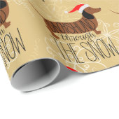 Dackel durch das Schneedeckungspapier Geschenkpapier (Rolleneckpunkt)
