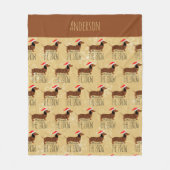 Dackel durch das Schneeflotternacht Fleecedecke (Vorderseite)