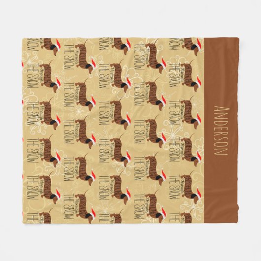 Dackel durch das Schneeflotternacht Fleecedecke (Vorderseite (Horizontal))