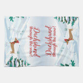 Dackel durch das Schneehandtuch Geschirrtuch (Horizontal)