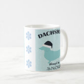 Dackel durch das sonnige Weihnachtsfest Kaffeetasse (VorderseiteRechts)