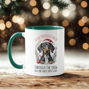 Dackel durch den Schnee-Dackel Weihnachtskaffee Tasse