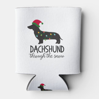 Dackel durch den Schnee Dosenkühler