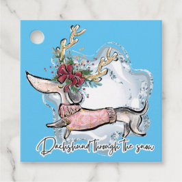 Dackel durch den Schnee Geschenkanhänger