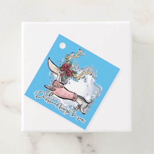 Dackel durch den Schnee Geschenkanhänger (Beispiel)