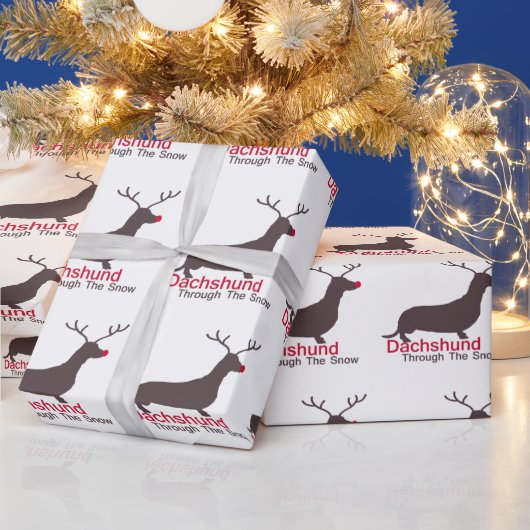 Dackel durch den Schnee Geschenkpapier (Feiertage)