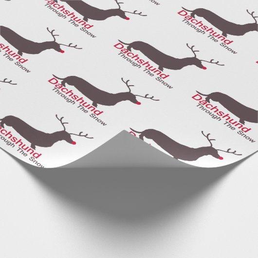 Dackel durch den Schnee Geschenkpapier (Ecke)