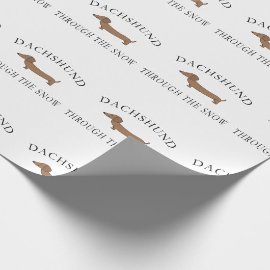Dackel durch den Schnee Geschenkpapier (Ecke)