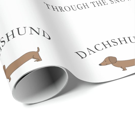Dackel durch den Schnee Geschenkpapier (Rolleneckpunkt)
