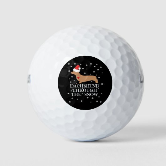Dackel durch den Schnee Golfball (Vorderseite)