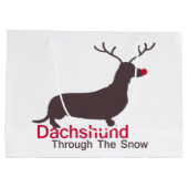 Dackel durch den Schnee Große Geschenktüte (Rückseite)