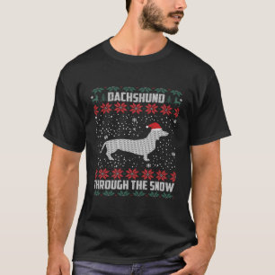 Dackel durch den Schnee hässlich T-Shirt