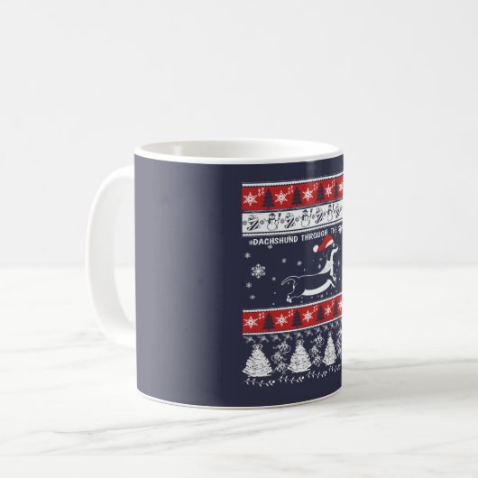 DACKEL DURCH DEN SCHNEE KAFFEETASSE (Vorderseite Links)