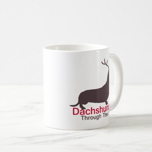 Dackel durch den Schnee Kaffeetasse (VorderseiteRechts)