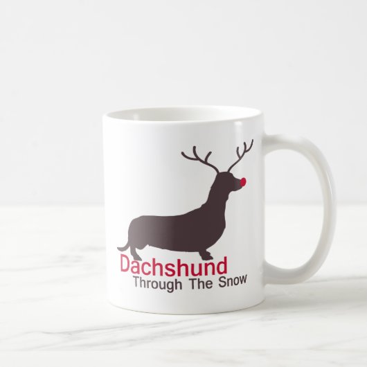 Dackel durch den Schnee Kaffeetasse (Rechts)
