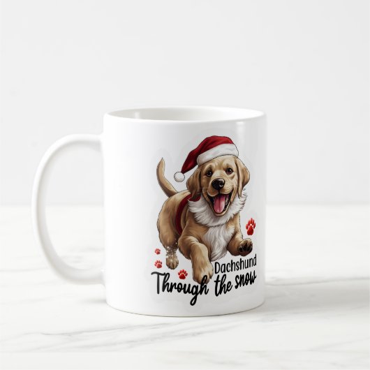 Dackel durch den Schnee Kaffeetasse (Links)