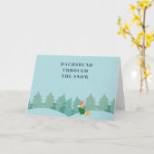 Dackel durch den Schnee Karte (Gelbe Blume)