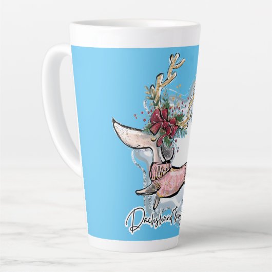 Dackel durch den Schnee Milchtasse (Linke Ecke)