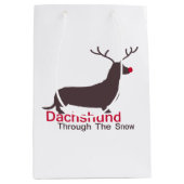 Dackel durch den Schnee Mittlere Geschenktüte (Vorderseite)
